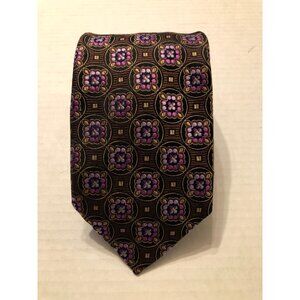 xmi platinum men's new brown silk tie 3 1/2" X 60"